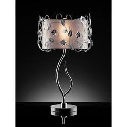 Floral 34-inch Silver Crystal Table Lamp
