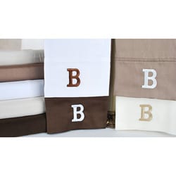 Egyptian Cotton 300 Thread Count Solid Block 'B' Monogram Sheet Set