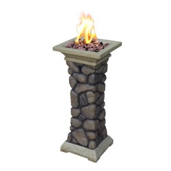Tuscan Ridge Envirostone Outdoor Gas Column Fire Bowl
