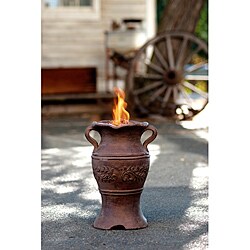 Callisto Ceramic Pecan Propane Tabletop Fire Bowl