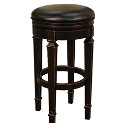 Brighton 30-inch Antique Black Swivel Bar Stool