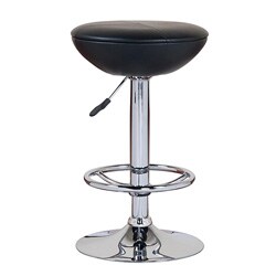 Black Quarter Stitched Adjustable Swivel Stool