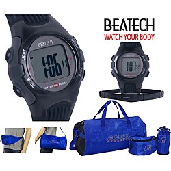 Beatech Black Heart Rate Monitor Watch with Russell Athletic 3-piece Work-out Set
