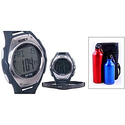 Beatech Heart Rate Monitor with Chest Strap and Aluminum Camping Bottle Set