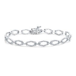 10k White Gold 1ct TDW Diamond Link Bracelet (H-I, I1-I2)