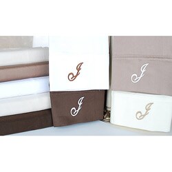 Egyptian Cotton 300 Thread Count Solid Script 'J' Monogram Sheet Set