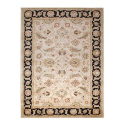 Hand-tufted Beige and Black Wool Area Rug (9' x 12')