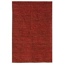 Hand-woven Red Jute Rug (2' x 3')