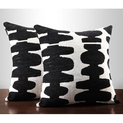 Black/ Light Grey 18-inch Decorative Pillows (Set of 2)
