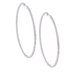 Sterling Silver 1/8ct TDW Diamond Hoop Earrings (H-I, I2-I3)