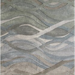 Handmade Metro Classic Grey/Green Wool Area Rug (8' square)