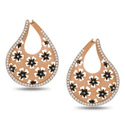 Miadora 14k Pink Gold 2 1/4ct TDW Black and White Diamond Earrings (G-H, SI1)