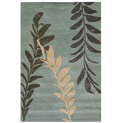 Hand-tufted 'Nicasius' Green Wool Rug (3'6 x 5'6)