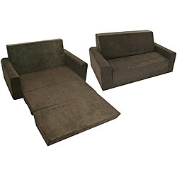 Magical Harmony Kids Chocolate Microfiber Flip Sofa