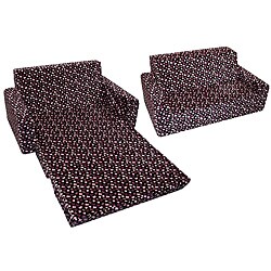 Magical Harmony Kids Minky Black Skull Flip Sofa