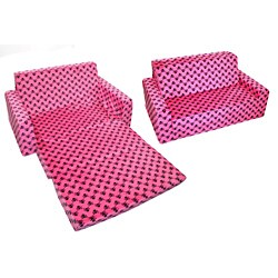 Magical Harmony Kids Minky Hot Pink Skull Flip Sofa