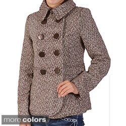 Ci Sono by Journee Junior's Double-breasted Tweed Coat