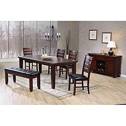 Dark Oak Leather-look Side Chairs (Set of 2)