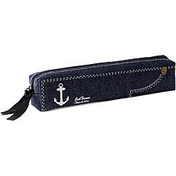 Dark Blue Denim Pencil Case (Korea)