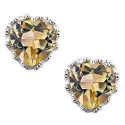 Sterling Silver Mystic Topaz Heart Earrings