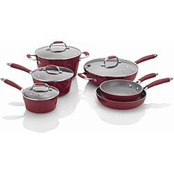 Michelle B's 10-piece Red Forged Aluminum Cookware Set