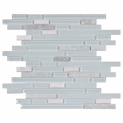 SomerTile 11.625x11.75-in Reflections Piano Ming Glass and Stone Mosaic Tile (Pack of 10)