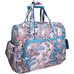 Fashionable Carry Totes on Olympia Blue Paisley Rolling Fashion Carry On Tote