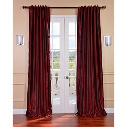 Ruby Vintage 120-inch Faux Textured Dupioni Silk Curtain Panel