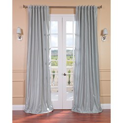 Sea Glass Faux Textured Dupioni Silk 84-inch Curtain Panel