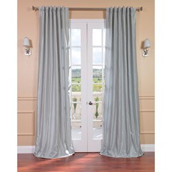 Sea Glass Faux Textured Dupioni Silk 108-inch Curtain Panel