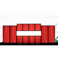 24 Gauge Red 18' 8" - 14 Piece Cabinetry Set