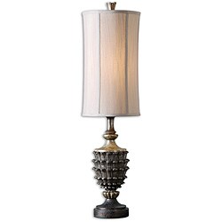 Indoor Clemente Burnished Silver Champagne Table Lamp