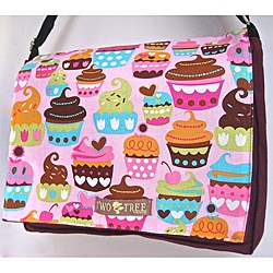 Two Trees Designs Purple Delectable Cupcakes Messenger Bag