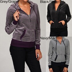 Calvin Klein Performance Women's Striped Hooded Sweater