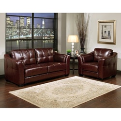 Abbyson Living Torrance Premium Top-grain Leather Sofa and Armchair Set
