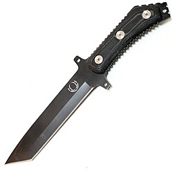 12.5-inch Carbon Steel Tactical Full Tang Black Hunting Knife
