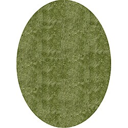 Handmade Posh Shag Apple Green Round Rug (4' x 4')