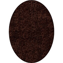 Handmade Posh Shag Chocolate Brown Rug (4' x 4')