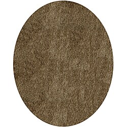 Handmade Posh Light Taupe Shag Round Rug (4' x 4')