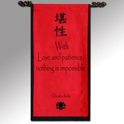 Daikasu Ikeda 'With Love and Patience' Cotton Scroll (Indonesia)