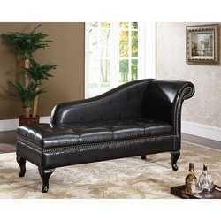 Espresso Chaise with Storage