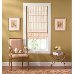Cordless Off-white Striped Fabric 31x72-inch Roman Shade