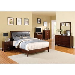 Webster Brown Cherry Finish 4-piece Queen-size Bed Set