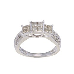 10k White Gold 1ct TDW Diamond Engagement Ring (J-K, I2-I3)