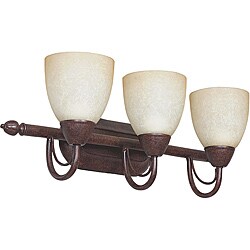 Three-light Rubbed Bronze Vanity