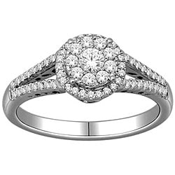 De Couer 10k White Gold 1/2ct TDW Diamond Engagement Ring (H-I, I2)