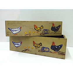 Rectangular Wood Chicken Bucket Planter (Set of 2)
