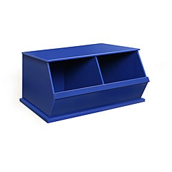 Two Bin Stackable Storage Cubby in Blue
