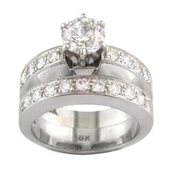 18k Gold 2ct TDW Certified Clarity-enhanced Diamond Bridal Ring Set (G, SI1)