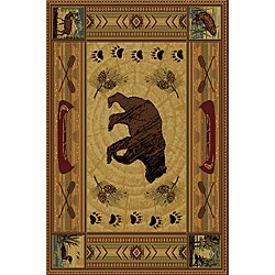 Natural Collection Red/ Ivory Area Rug (5'3 x 7'3)